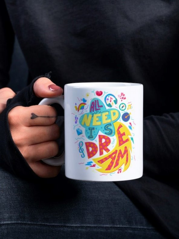 Renkli Motivasyon Özel Tasarım Baskılı Kupa Bardak Hediye Çay-Kahve Bardağı