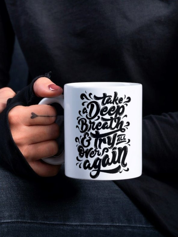 Motivasyon Temalı Özel Tasarım Baskılı Kupa Bardak Hediye Çay-Kahve Bardağı