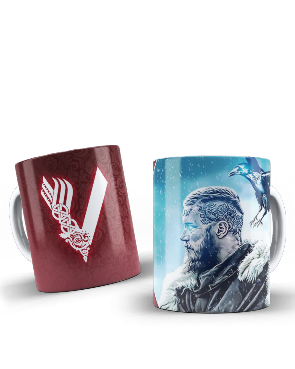 Vikings Temalı Özel Tasarım Baskılı Kupa Bardak 001