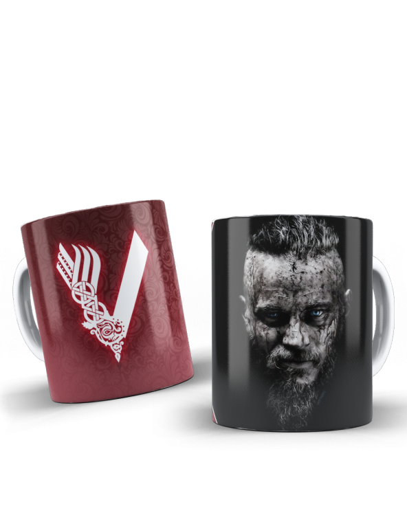 Vikings Temalı Özel Tasarım Baskılı Kupa Bardak 001
