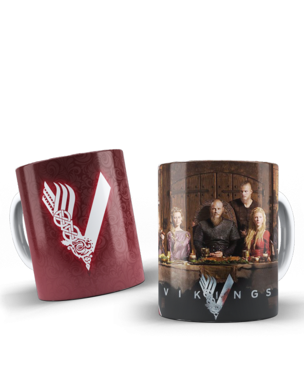 Vikings Temalı Özel Tasarım Baskılı Kupa Bardak 001