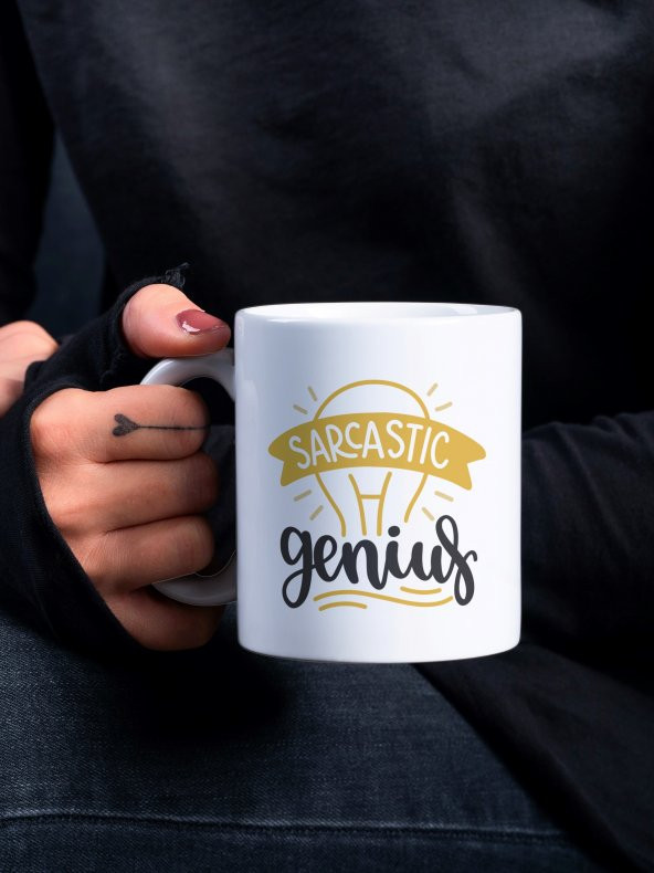 Sarcastic Eğlenceli Yazılı Eğlenceli Özel Tasarım Yazılı Baskılı Kupa Bardak Kahve Bardağı