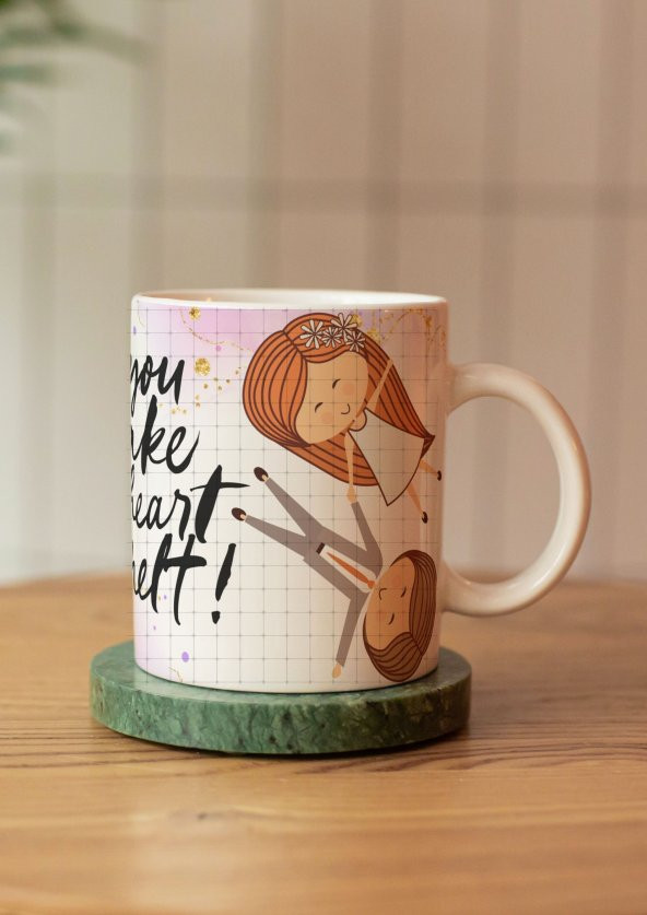 Sevgili Romantik Özel Tasarım Sevgili Hediye Çift Taraf Baskılı Kupa Bardak-Sevgililer Günü Hediyesi ürün görseli