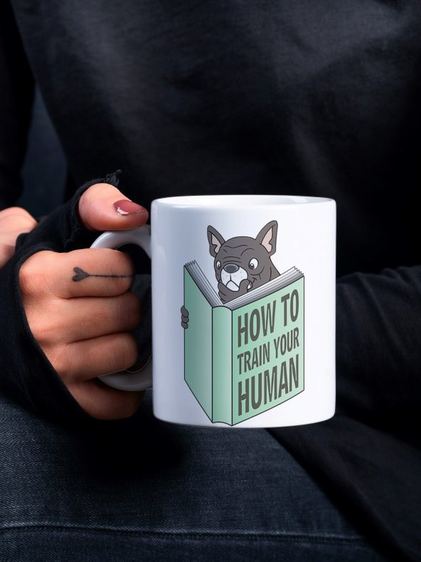 Kitap Okuyan Köpek Özel Tasarım Eğlenceli Baskılı Kupa Bardak Hayvansever Hediye Kahve Bardağı