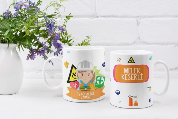 Kişiye Özel İsim Yazılı İş Güvenliği Uzmanı Özel Baskı Meslek Kupa Bardak ürün görseli