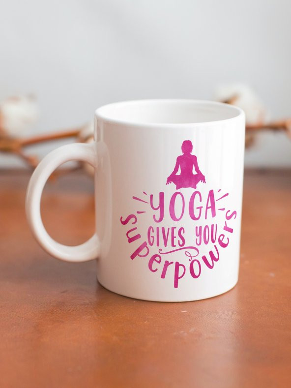 Yoga Temalı Özel Tasarım Eğlenceli Baskılı Kupa Bardak- Hediye Kahve Bardağı - 2