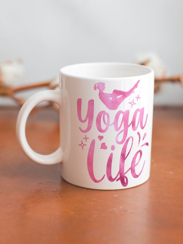 Yoga Temalı Özel Tasarım Eğlenceli Baskılı Kupa Bardak- Hediye Kahve Bardağı - 2