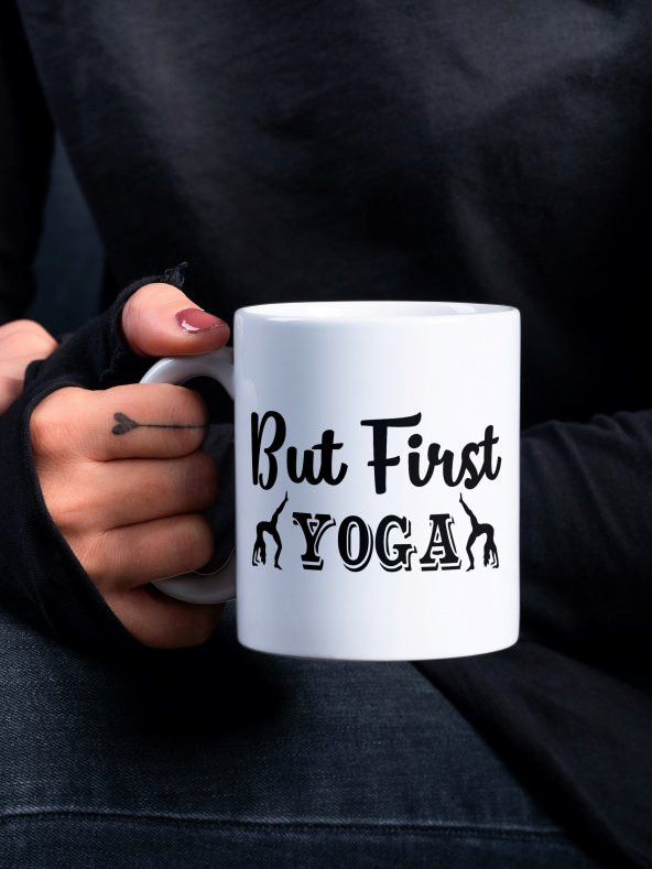 Yoga Temalı Özel Tasarım Eğlenceli Baskılı Kupa Bardak- Hediye Kahve Bardağı