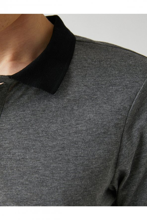 KOTON Basic Polo Yaka Tişört - 6
