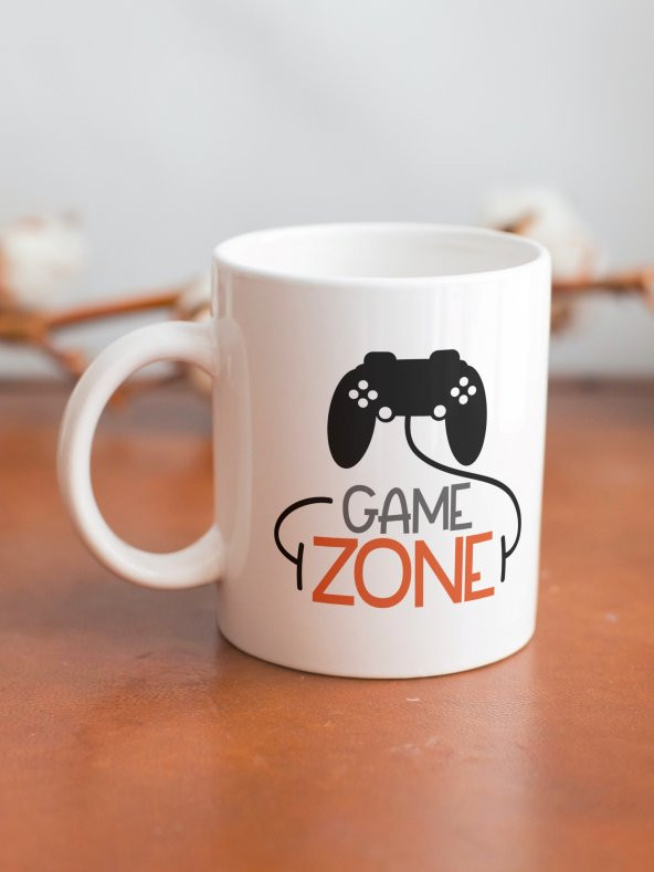 Game Zone Yazılı Gamer-Oyuncu Temalı Özel Tasarım Baskılı Kupa Bardak Hediye Çay Kahve Bardağı - 2