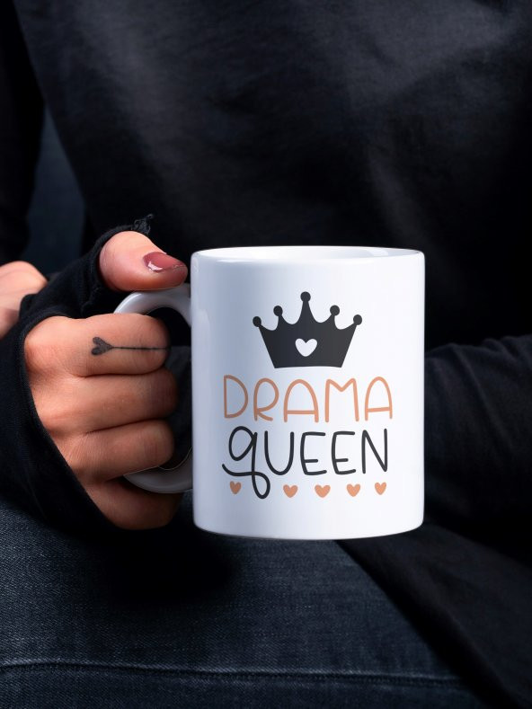 Drama Queen Yazılı Eğlenceli Özel Tasarım Yazılı Baskılı Kupa Bardak Komik Kupa Bardak Kahve Bardağı