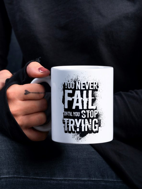 Motivasyon Özel Tasarım Baskılı Kupa Bardak Hediye Çay-Kahve Bardağı