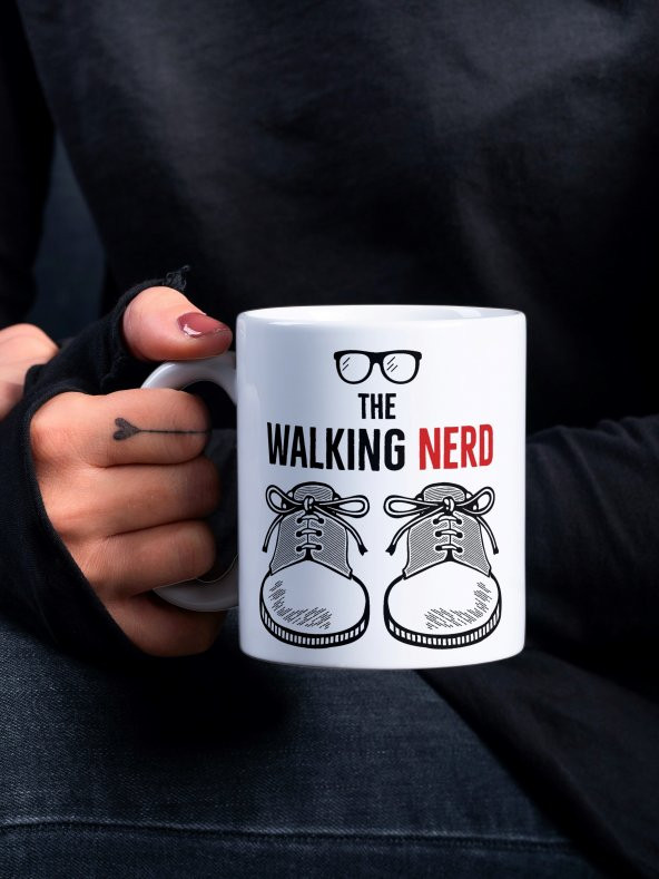 The Walking Nerd Yazılı Eğlenceli Özel Tasarım Baskılı Kupa Bardak Hediye Kahve Bardağı