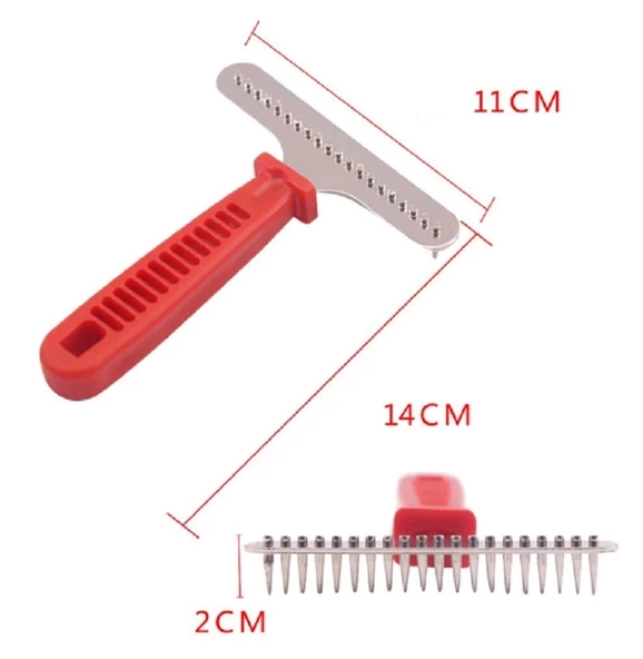 Kedi Köpekler İçin Kene ve Düğüm Açma Tırmıklı Tarak 11 cm - 3