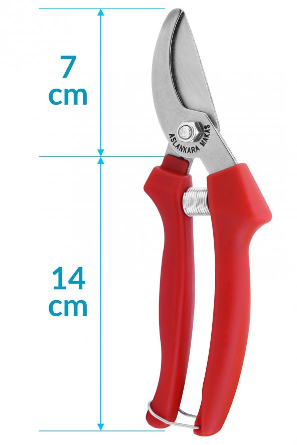 Aslankara Budama Bağ Üzüm Makası Eğri Kırmızı 21 Cm - 4
