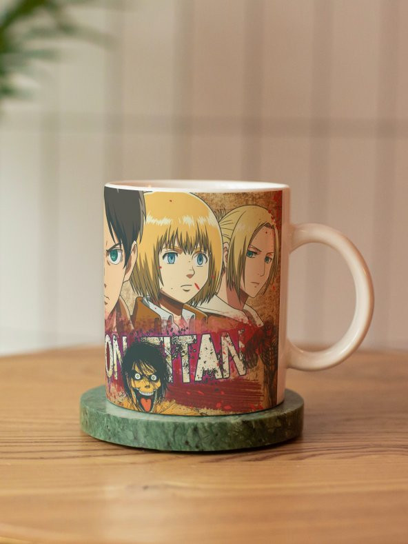 Anime Shingeki Özel Tasarım Baskılı Kupa Bardak Hediye Kupa Bardak Çay-Kahve Bardağı