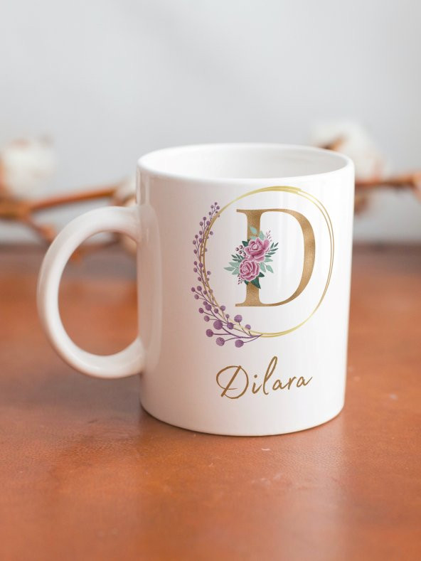Dilara Yazılı Kupa Bardak Baskılı İsim Kupa Bardak Kahve Bardağı Doğum Günü Hediye Kupa-D Serisi - Resim 2