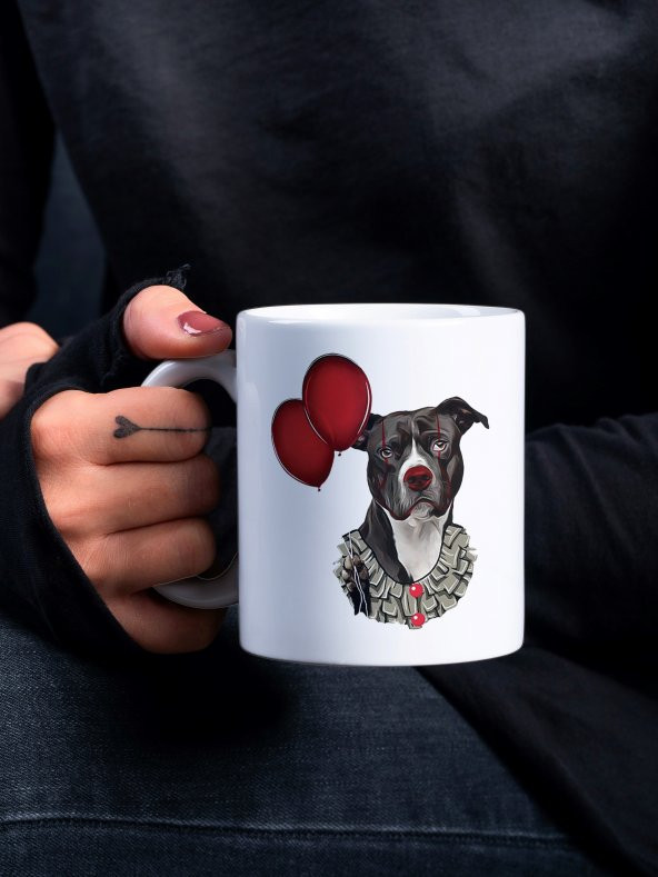 Balonlu Mutsuz Köpek Eğlenceli Yazılı Özel Tasarım Baskılı Kupa Bardak Komik Çay-Kahve Bardağı