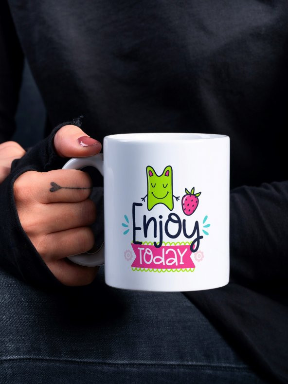 Renkli Lettering Serisi Özel Tasarım Baskılı Kupa Bardak Eğlenceli Kupa Bardak Kahve Bardağı