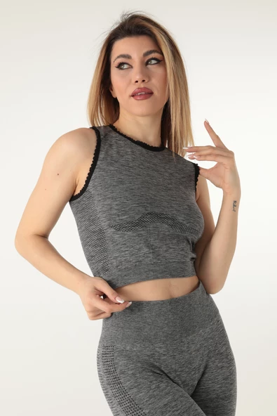 Miorre Seamless Kadın Kalın Askılı Crop - 11