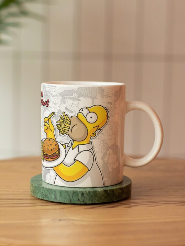 The Simpsons Temalı Özel Tasarım Baskılı Kupa Bardak Eğlenceli Kupa Bardak Kahve Bardağı