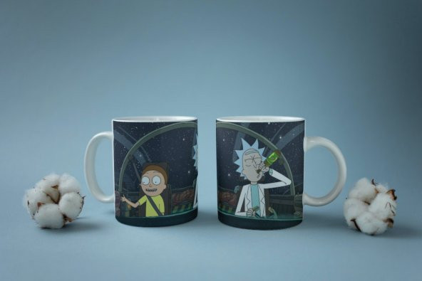 Rick and Morty Temalı Özel Tasarım Baskılı Kupa Bardak Kahve Bardağı - 3