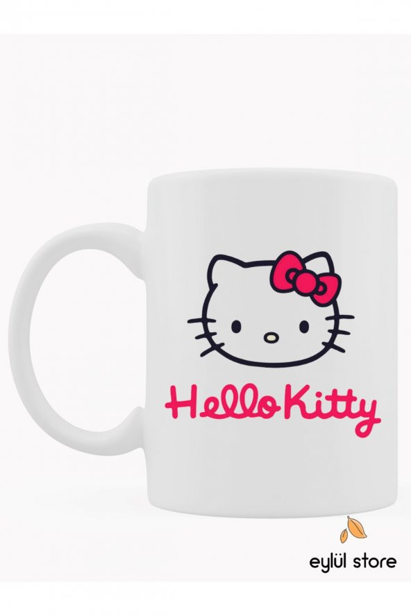 Hello Kitty Temalı Özel Tasarım Baskılı Kupa Bardak Çay Kahve Bardağı