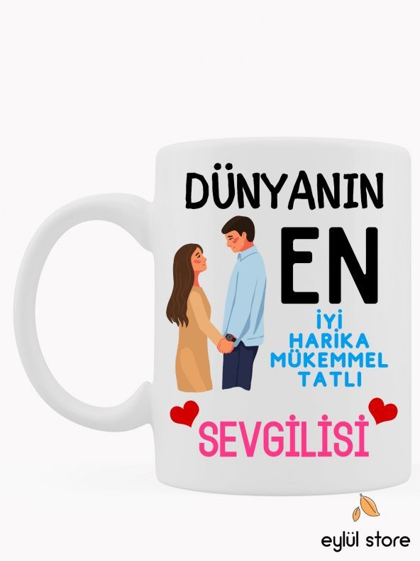 Sevgili Temalı Eğlenceli Özel Tasarım Baskılı Kupa Bardak Kahve Bardağı-Sevgililer Günü Hediyesi ürün görseli 1