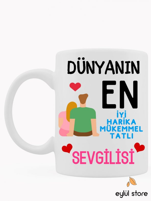 Sevgili Temalı Eğlenceli Özel Tasarım Baskılı Kupa Bardak Kahve Bardağı-Sevgililer Günü Hediyesi
