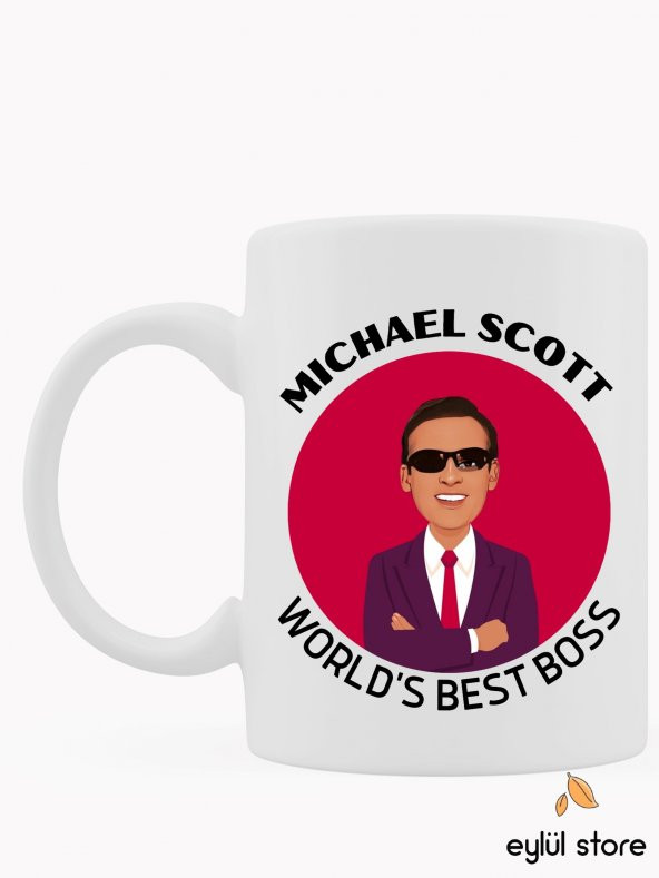 The Office Temalı Özel Tasarım Baskılı Kupa Bardak Çay Kahve Bardağı Michael Scott