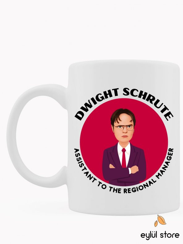 The Office Temalı Özel Tasarım Baskılı Kupa Bardak Çay Kahve Bardağı Dwight Schrute