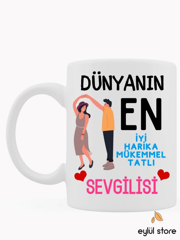 Sevgili Temalı Eğlenceli Özel Tasarım Baskılı Kupa Bardak Kahve Bardağı-Sevgililer Günü Hediyesi