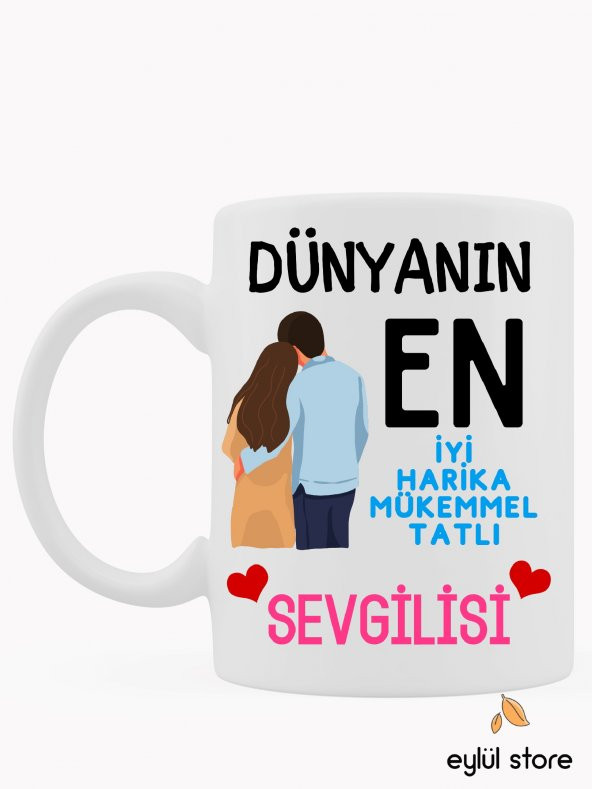 Sevgili Temalı Eğlenceli Özel Tasarım Baskılı Kupa Bardak Kahve Bardağı-Sevgililer Günü Hediyesi