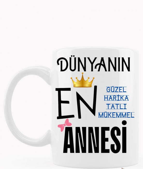 Anne Temalı Yazılı Özel Tasarım Baskılı Kupa Bardak Anneler Günü Hediye