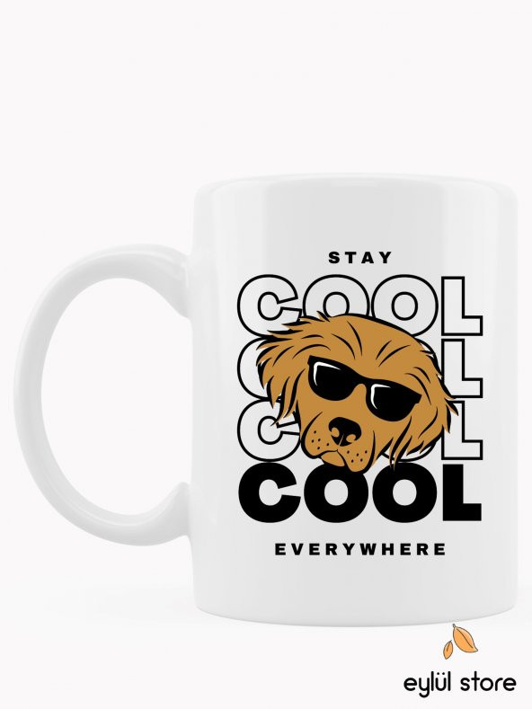 Cool Dog Yazılı Eğlenceli Esprili Özel Tasarım Baskılı Kupa Bardak Hediye Kupa Bardak Kahve Bardağı