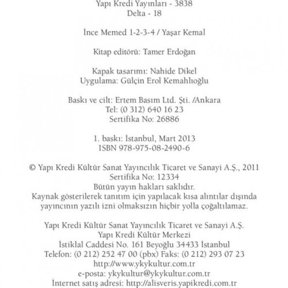 İNCE MEMED 1 -2 -3 -4 (DELTA) 9.BASKI - 3