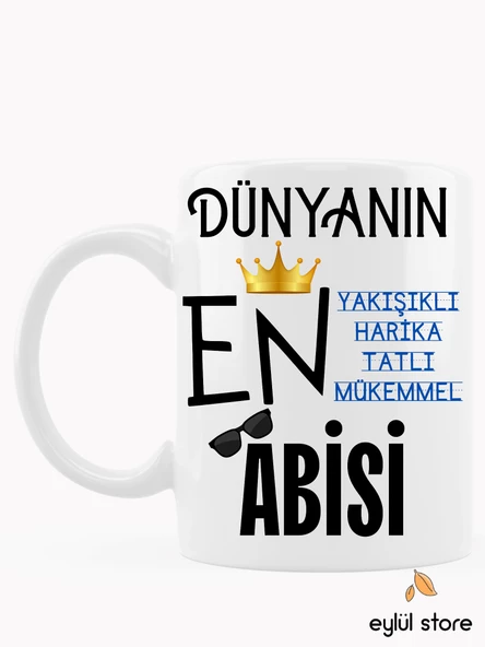 Abi Temalı Yazılı Özel Tasarım Baskılı Kupa Bardak Doğum Günü Hediye