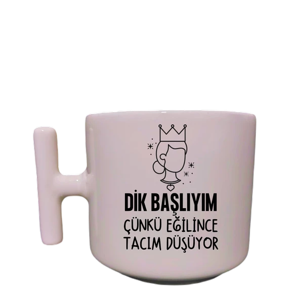 Krem Rengi Eğlenceli Yazılı Esprili Özel Tasarım Baskılı T Kupa Bardak Latte Bardağı ürün görseli 1