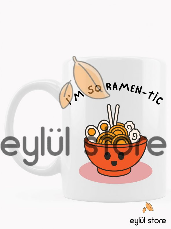 Ramen-Noodle Kore Temalı Yazılı Esprili Özel Tasarım Baskılı Kupa Bardak Kahve Bardağı