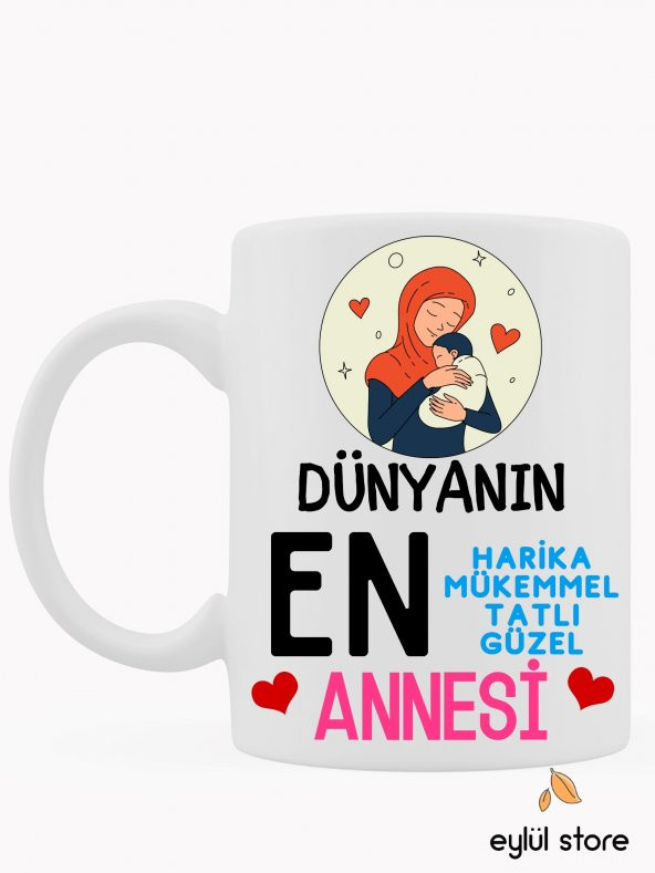 Anne Temalı Yazılı Özel Tasarım Baskılı Kupa Bardak Anneler Günü Hediye-Kahve Bardağı