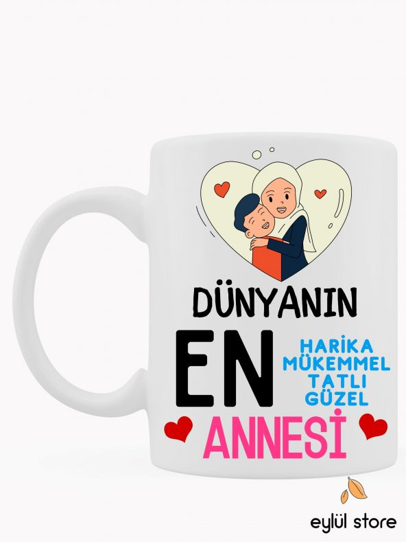 Anne Temalı Yazılı Özel Tasarım Baskılı Kupa Bardak Anneler Günü Hediye-Kahve Bardağı