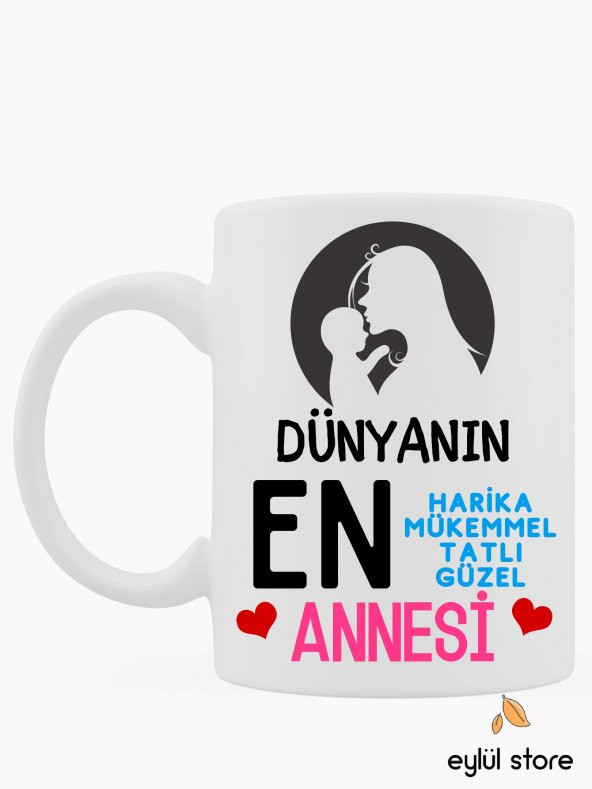 Anne Temalı Yazılı Özel Tasarım Baskılı Kupa Bardak Anneler Günü Hediye-Kahve Bardağı