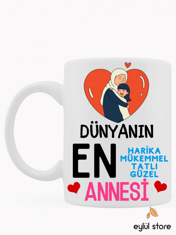 Anne Temalı Yazılı Özel Tasarım Baskılı Kupa Bardak Anneler Günü Hediye-Kahve Bardağı