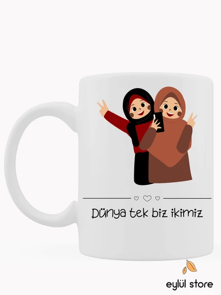 Dostluk-Arkadaşlık Temalı Özel Tasarım Baskılı Kupa Bardak Arkadaşa Hediye Kupa Bardak