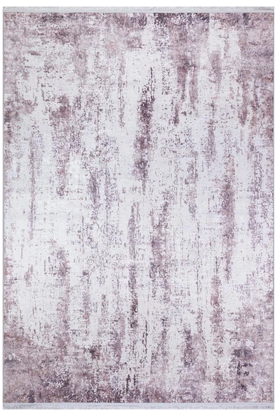 Soyut Desen Pamuk Taban Yıkanabilir Dijital Baskılı Halı  KAHVE 120X180