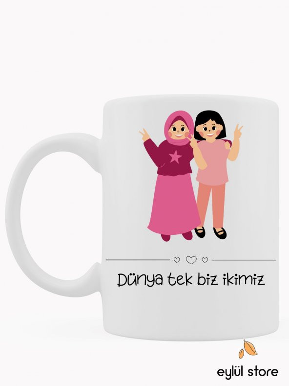 Dostluk-Arkadaşlık Temalı Özel Tasarım Baskılı Kupa Bardak Arkadaşa Hediye Kupa Bardak