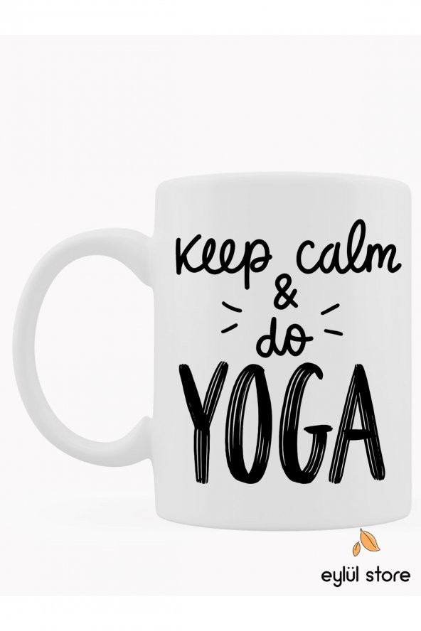 Yoga Temalı Yazılı Özel Tasarım Baskılı Kupa Bardak Hediye Kahve Bardağı