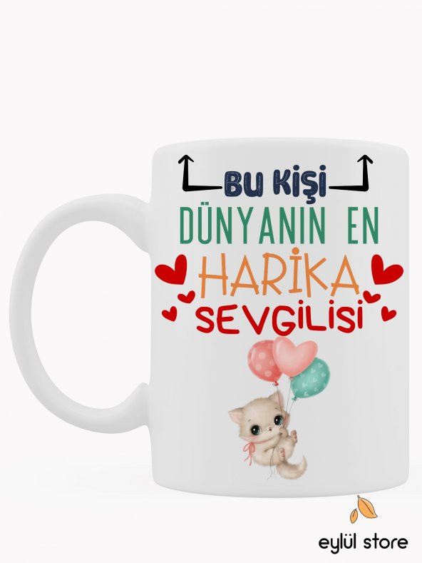 Sevgili Temalı Eğlenceli Özel Tasarım Baskılı Kupa Bardak Kahve Bardağı-Sevgililer Günü Hediyesi