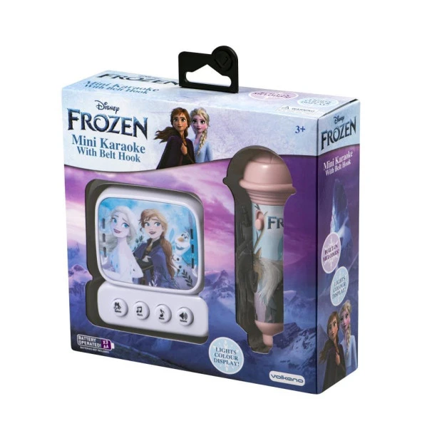Disney Frozen Karlar Ülkesi Mini Karaoke Mikrofon Seti Işıklı Kemer Kancalı Lisanslı Mikrofonlu DY-3650-FR