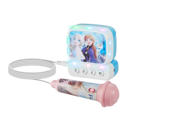 Disney Frozen Karlar Ülkesi Mini Karaoke Mikrofon Seti Işıklı Kemer Kancalı Lisanslı Mikrofonlu DY-3650-FR - 2